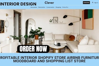 design interior shopify store airbnb furniture moodboard and shopping list store