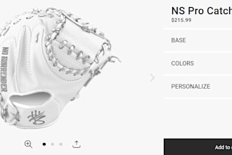 build baseball, softball glove customizer and configure kickflip zakeke shopify