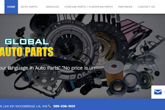 design a hot auto parts shopify store automotive automobile car parts website