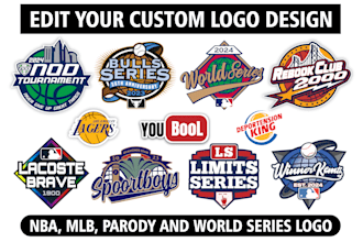 design or redesign custom nba, mlb, NFL, world series, all star, and parody logo