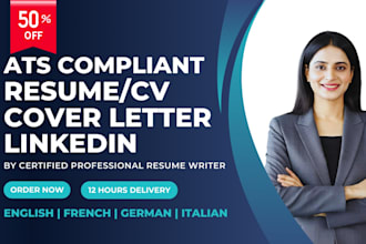 deliver professional ats resume writing, CV, cover letter and linkedin