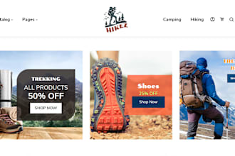 design trekking and hiking tools shopify store camping supplies hiking equipment