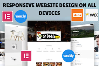 design or redesign godaddy website, wix weebly, duda, wordpress business website
