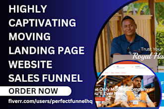 design moving landing page moving company website transportation sales funnel