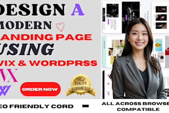 develop a responsive wix landing page or wordpress modern elementor landing page