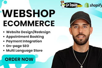 build webshop wordpress ecommerce website ionos godaddy bluehost hostinger duda