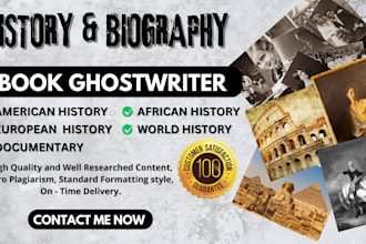 ghostwrite your history and biography book, youtube script