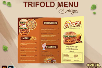 design professional restaurant menu, fast food flyer