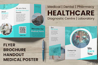 design medical and healthcare brochure, handout, poster and flyer