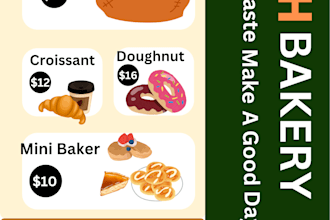 design a menu card design for your bakery