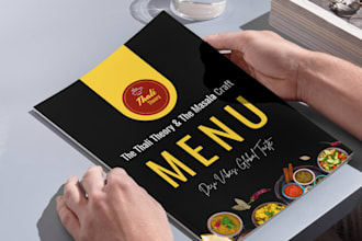 design an attractive restaurant menu card