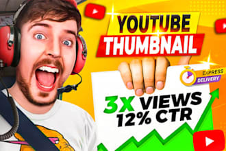 create the best clickbait amazing attractive youtube thumbnail design