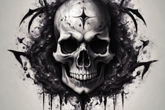 create dark arts, horror or skull artworks illustration