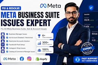 fix issues of facebook meta suite, ad account, business manager, fix pixel error