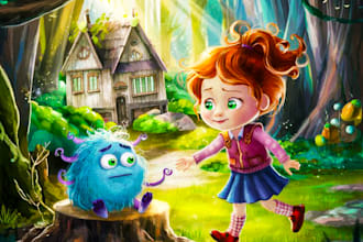 do children book and storybook illustration