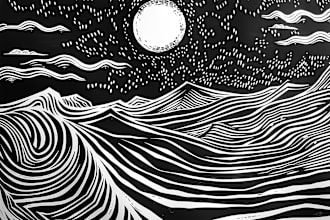 draw illustrations using linocut technique