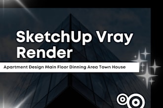 do sketchup vray render apartment design corona dinning area town house