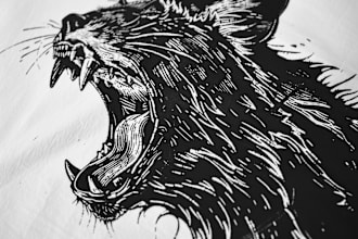 create an artistic linocut illustration in my own style