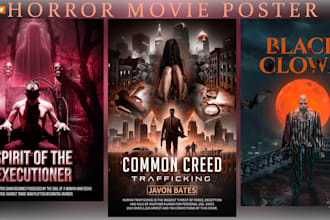 make horror movie poster for you in 10 hours