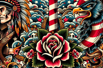 desing a american traditional tattoo design