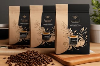 do coffee or tea packaging and label design for you