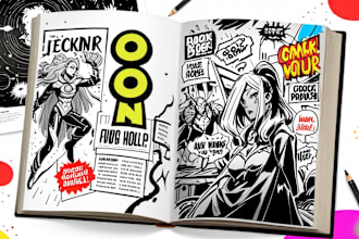 create black and white and color comics book art
