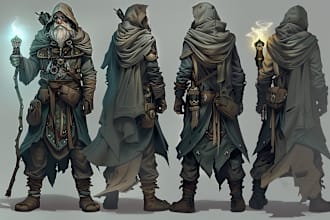 create a dnd art and d and d character for you