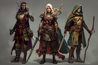 make a dnd art and d and d character for you