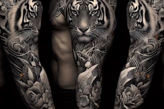 create a tattoo design of tattoo sleeve