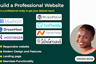 build wordpress website, on bluehost, namecheap, hostinger, siteground,dreamhost