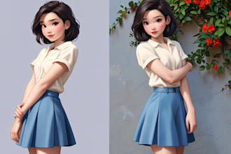 draw a portrait or character in disney cartoon style
