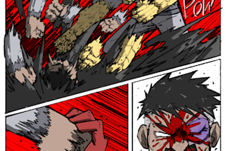 draw you epic action comic and manga panels