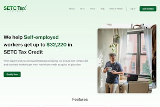 design income tax website accounting website finance website tax landing page