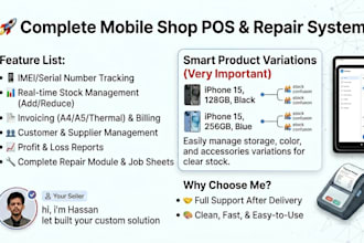 create easy mobile shop pos with imei stock and repair system