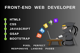 do front end web development using html, css, bootstrap, js