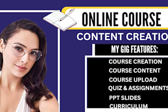 create online course creation, lesson plan, course content, training manual