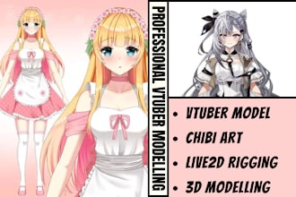 design live2d vtuber model chibi art character vtuber rigging