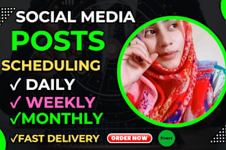 schedule post on your all platform weekly, monthly or yearly