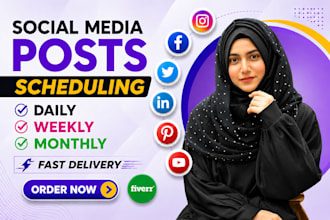 schedule posts on social media weekly, monthly or yearly