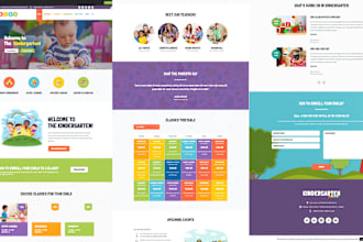 design kindergarten website, daycare website, preschool, childcare