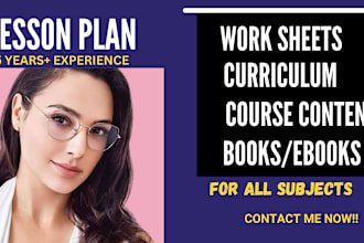 create lesson plans, and online course content and curriculum