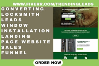 generate converting locksmith leads window installation landing page website