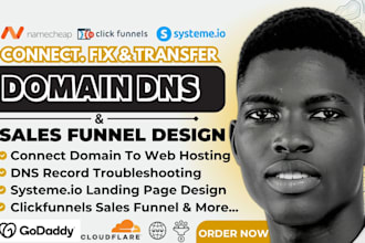 transfer, connect domain dns to systeme io, systeme io sales funnel clickfunnels