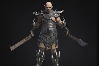 be your game  realistic 3d character model,rig,3d texture and render for unity