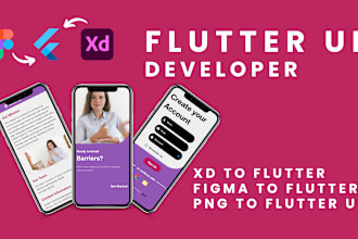 convert figma design to flutter app and custom mobile app