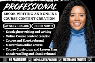 ghostwrite ebook online course content, creating course, ebook writer