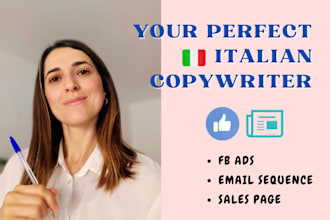 be your italian copywriter for post ads and mail texts