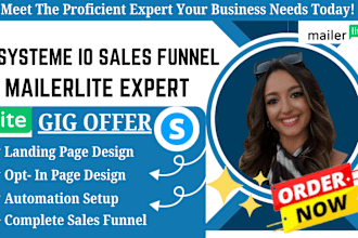 systeme io sales funnel, mailerlite sales funnel, systeme io landing  page