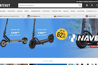 design skating board shopify store scooter store automobile website