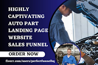 design auto part landing page car part website automobile sale funnel auto leads